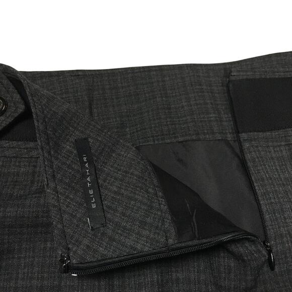 Elie Tahari Pencil Skirt Virgin Wool Blend Mini Gray Career Wear Women's 6 Work - Picture 3 of 9